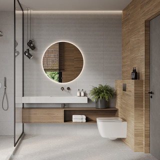 Волнат кор низ 01 керамическая плитка матовая светлая рельеф 30х60 см Gracia ceramica Walnut brown wall 01 - 8шт 1.44м2