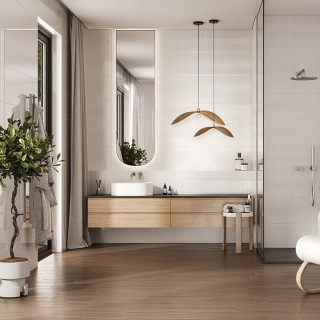 Моно белый низ 03 керамическая плитка глянцевая светлая 30х60 см Gracia ceramica Mono white wall 03 - 8шт 1.44м2