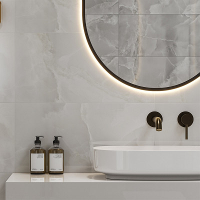 Оникс серая низ 02 керамическая плитка глянцевая темная 30х60 см Gracia ceramica Onice grey wall 02 - 8шт 1.44м2