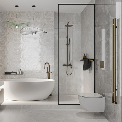 Оникс серая низ 02 керамическая плитка глянцевая темная 30х60 см Gracia ceramica Onice grey wall 02 - 8шт 1.44м2