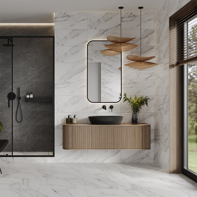 Каррара серая мат верх 01 керамическая плитка матовая светлая 30х60 см Gracia ceramica Carrara grey matt wall 01 - 8шт 1.44м2
