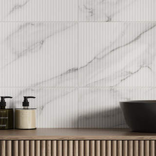 Каррара серая мат низ 02 керамическая плитка с рисунком 30х60 см Gracia ceramica Carrara grey matt wall 02 - 8шт 1.44м2