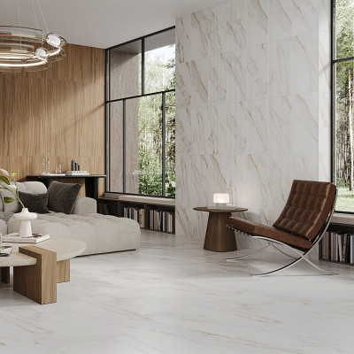 Каррара голд мат низ 02 керамическая плитка с рисунком 30х60 см Gracia ceramica Carrara gold matt wall 02 - 8шт 1.44м2