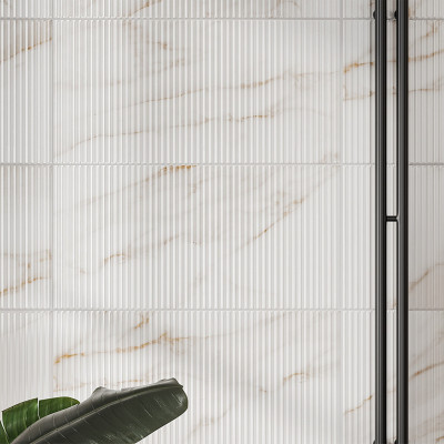 Каррара голд глянец низ 02 керамическая плитка с рисунком 30х60 см Gracia ceramica Carrara grey gold wall 08 - 8шт 1.44м2
