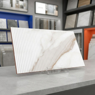 Каррара голд глянец низ 02 керамическая плитка с рисунком 30х60 см Gracia ceramica Carrara grey gold wall 08 - 8шт 1.44м2